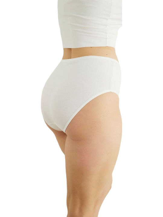 Βαμβακερά Hohe Taille Damen Slip MultiPack White