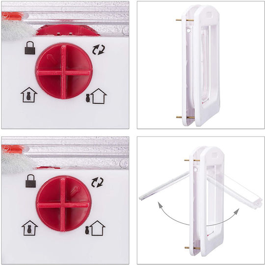 Magnetic Cat Dog Flap Small Pets 4-Way White