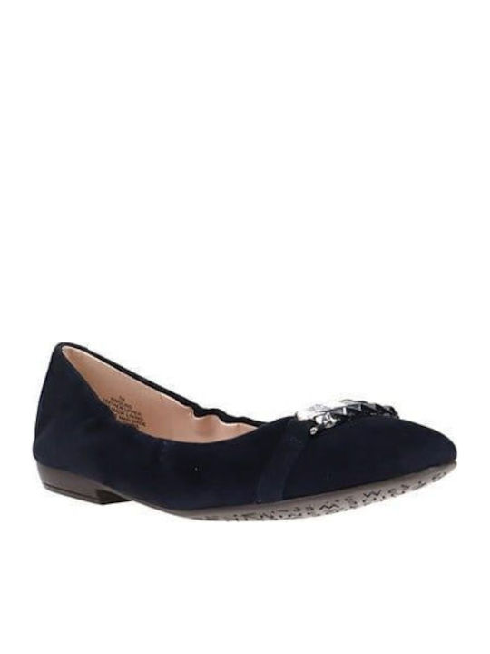 Glind Flats Suede Γυναικείες Μπαλαρίνες σε Μπλε Χρώμα