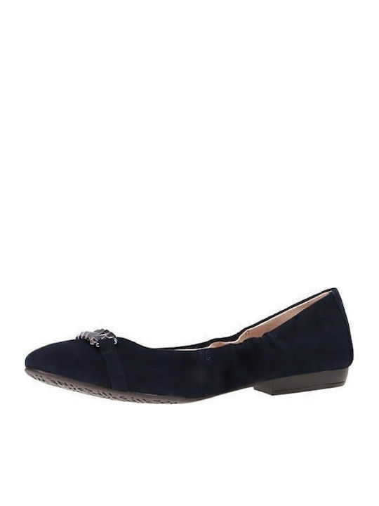 Glind Flats Suede Γυναικείες Μπαλαρίνες σε Μπλε Χρώμα