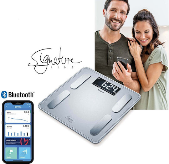 Beurer Smart Ζυγαριά 200kg με Λιπομετρητή & Bluetooth Ασημί