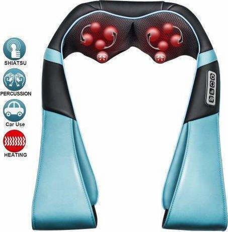 Songen Pillow Massage Shiatsu for the Neck, the Waist, the Back & the Legs with Infrared Heat Black