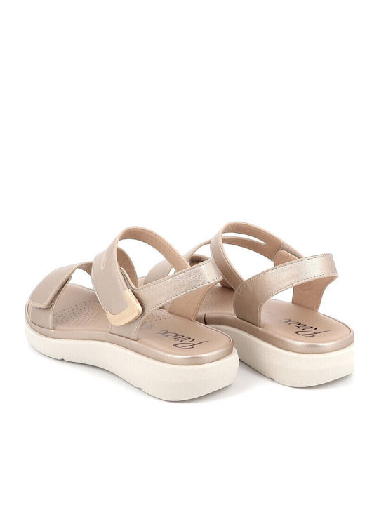 Women's Flat Sandals in Gold Color