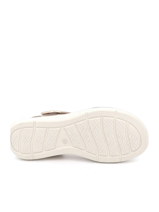 Women's Flat Sandals in Gold Color