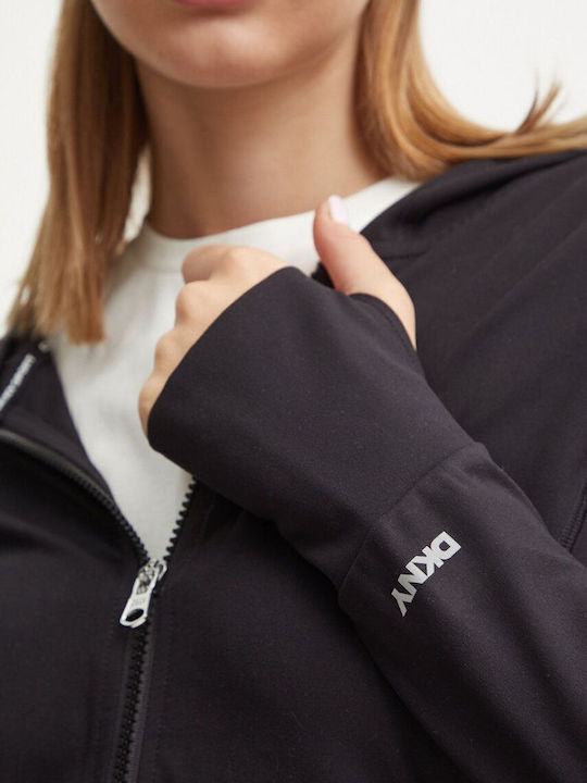 Women's Sweatshirt Jacket Hooded Black
