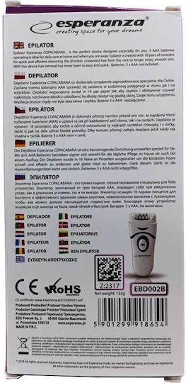 Esperanza Copacabana Epiliergerät Epilierer für das Körper EBD002B
