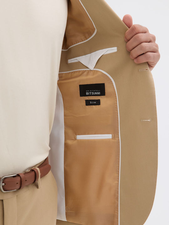 Sacou bărbați cu croială strâmtă Beige