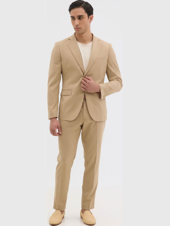 Sacou bărbați cu croială strâmtă Beige