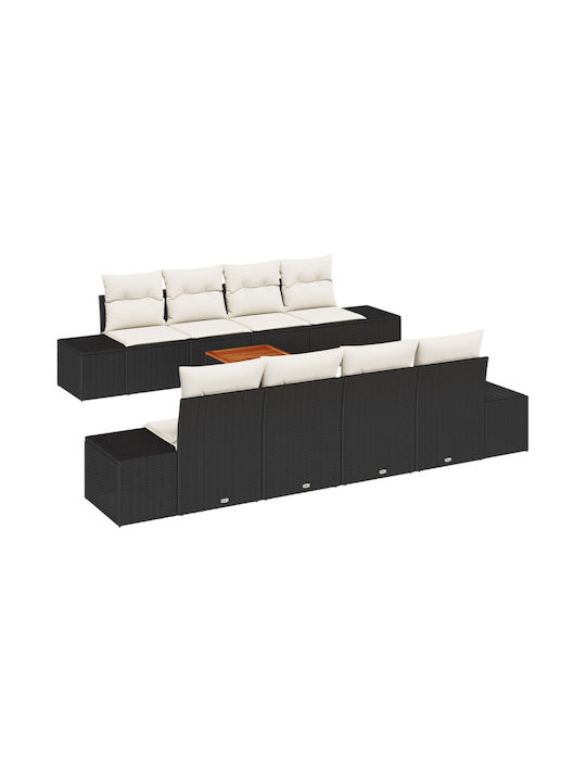 Zweisitziges Sofa Außenbereich Rattan mit Kissen 55x55x37cm