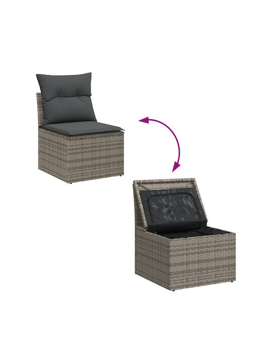 Zweisitziges Sofa Außenbereich Rattan mit Kissen 55x55x37cm