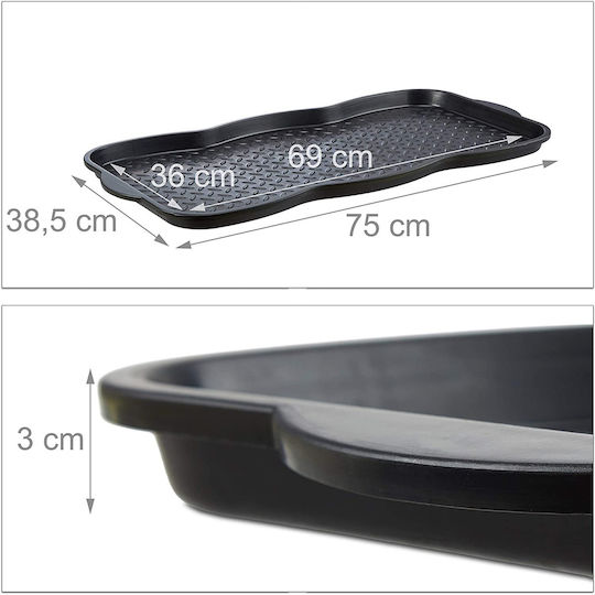 Relaxdays Bază Din Plastic Pentru Depozitarea Pantofilor Neagră 75x38.5x3cm