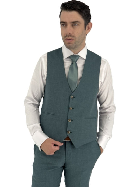 Costum Bărbați Cu vestă Green