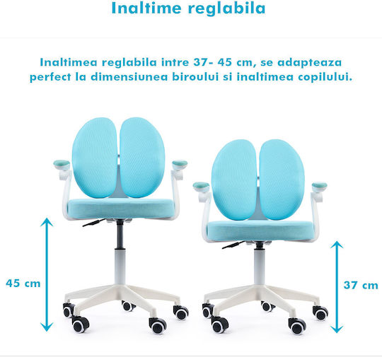 Kinderstühle Schreibtischstuhl 2 Seite Blau 55x55x76,5-85,5cm