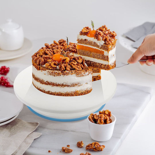 Kuchenständer Edelstahl mit Fuß Weiß