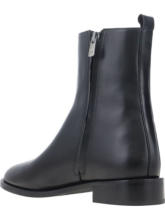 Leather Women's Ankle Boots Black
