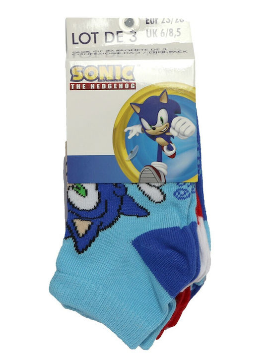 Sega Kids' Ankle Socks Sonic Blue 3 Pairs