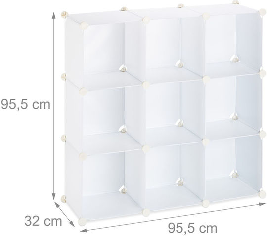 Bibliotecă Albă 95,5x95,5x32 cm