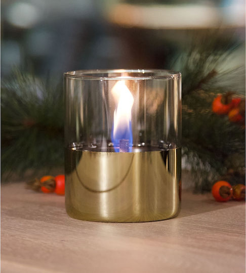 Tenderflame Desktop Bioethanol Fireplace Indoor Outdoor Gold 10x11.5cm