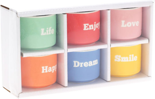 Mug from Porcelain Multicolored 60ml 6pcs Mug from Porcelain Multicolored 60ml 6pcs
