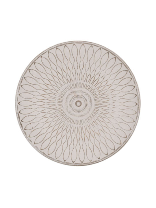 Rund Beistelltisch aus Massivholz White/nature BxTcm