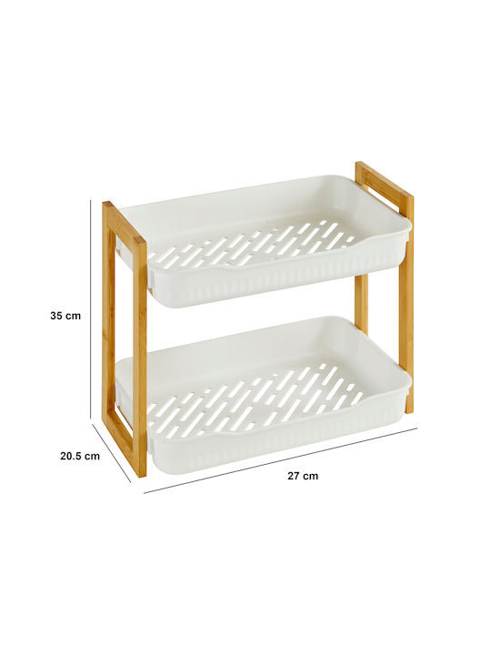 5Five Ραφιέρα Μπανιέρας Πλαστική 27x20.5x35cm Λευκή