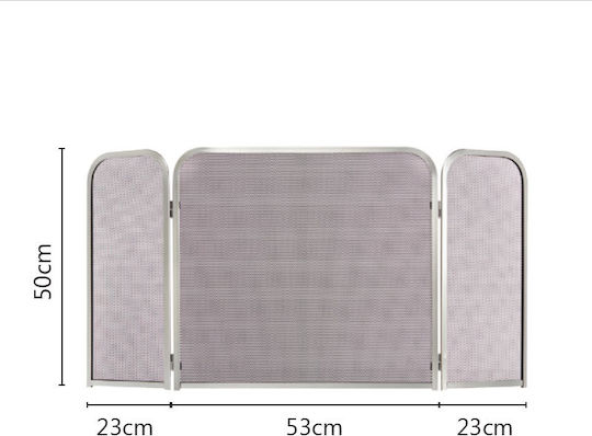 Zogometal Metallic Fireplace Screen with 3 Panels 50x23x53cm