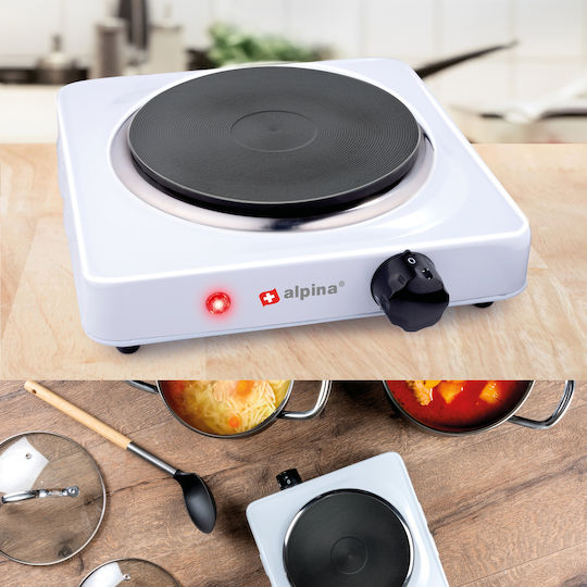 Alpina Countertop Burner Emaille Single Weiß