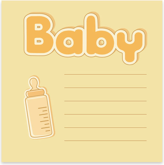 ZEP Παιδικό Άλμπουμ Baby Letters 20 Σελίδων Κίτρινο με Ριζόχαρτο 24x24εκ.