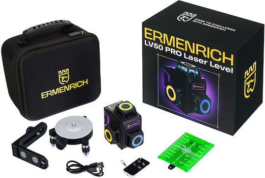 Ermenrich Pro Αυτορυθμιζόμενο Γραμμικό Αλφάδι Laser Πράσινης Δέσμης