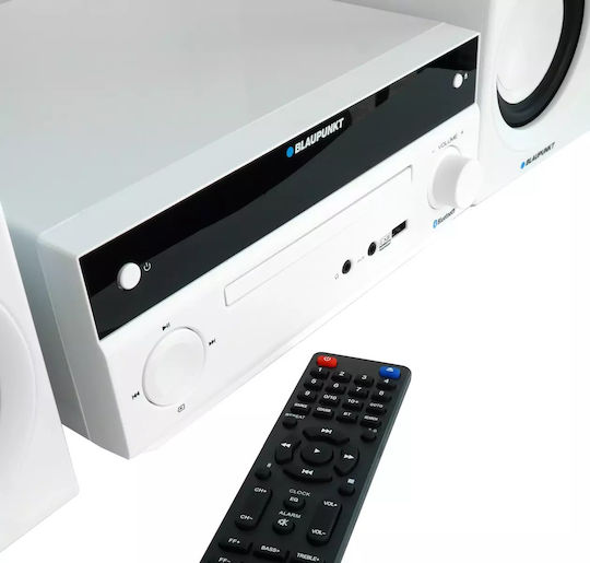 Blaupunkt Ηχοσύστημα 2.0 MS30BT 40W με CD / Digital Media Player και Bluetooth Λευκό