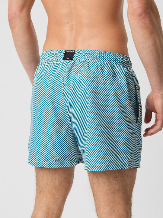 Men's Swimwear Shorts Light Blue with Patterns