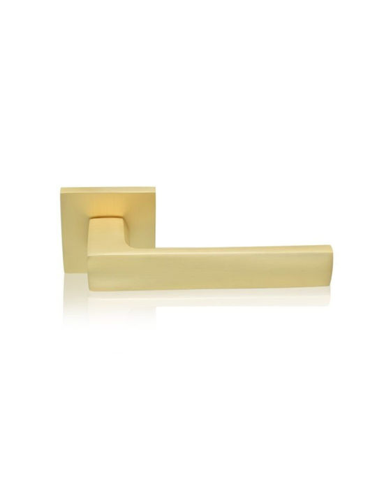 Conset Door Handle Pair Rosette C2335-s02 Matte Brass Conset Door Handle Pair Rosette C2335-s02 Matte Brass