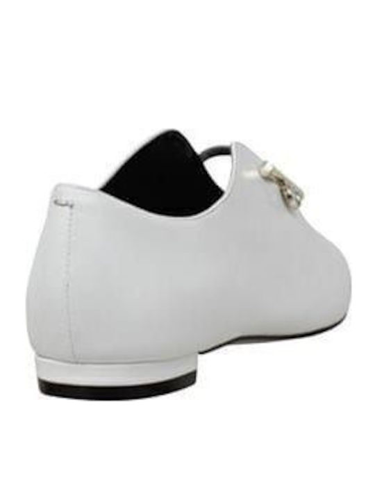 Δερμάτινα Γυναικεία Loafers σε Λευκό Χρώμα
