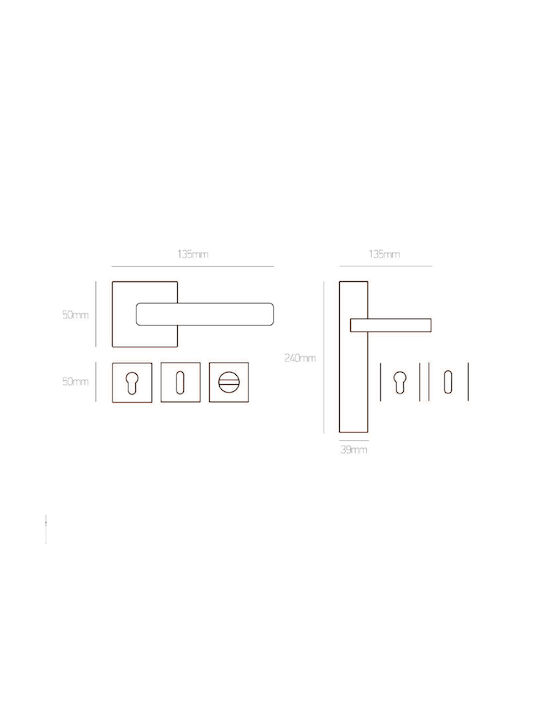 Best Design Lever Middle Door with Rosette Zamak Pair