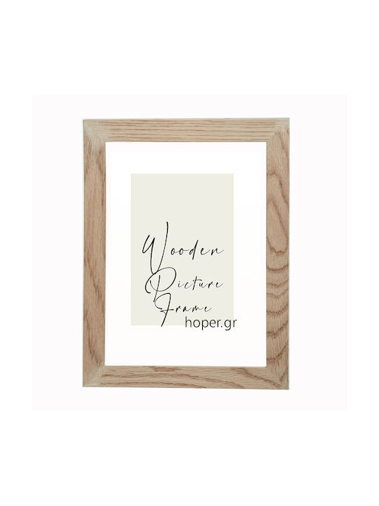 Wooden Wall Frame 60x80 Cm Natural Oak Wood White Matte Acrylic Glass Plexiglass K614/43