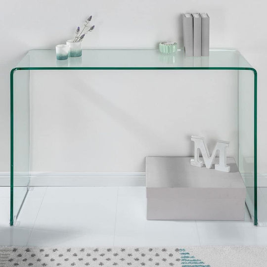 Crystal Glass Console Table Transparent L110xW35xH75cm