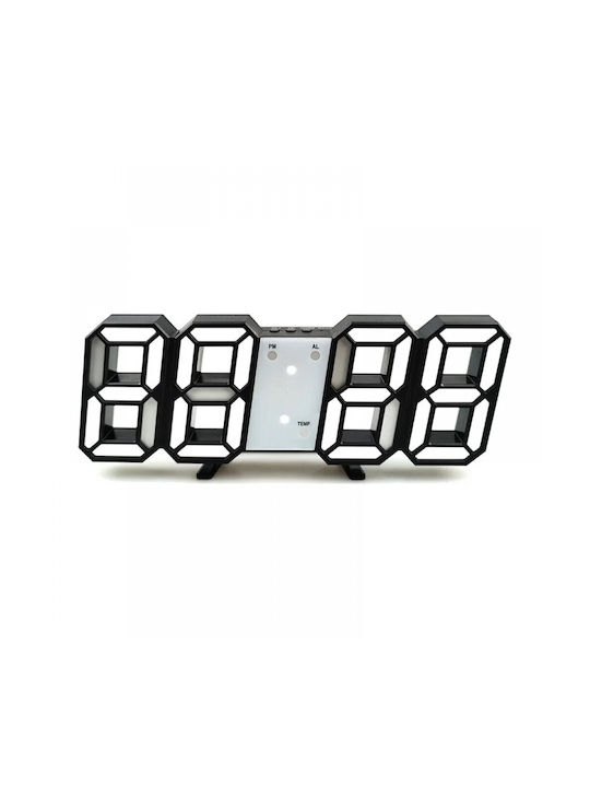 Tabletop Digital LED Clock With Black Alarm Clock 907199