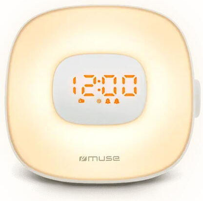 Muse Ceas De Masă Digital Led Cu Ceas Deșteptător Și Radio Alb Ml-198 Cr