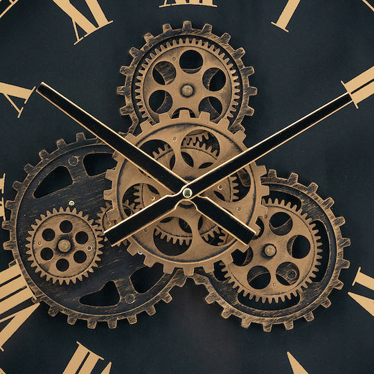 Artekko Ρολόι Τοίχου Μεταλλικό Μαύρο Ø50cm