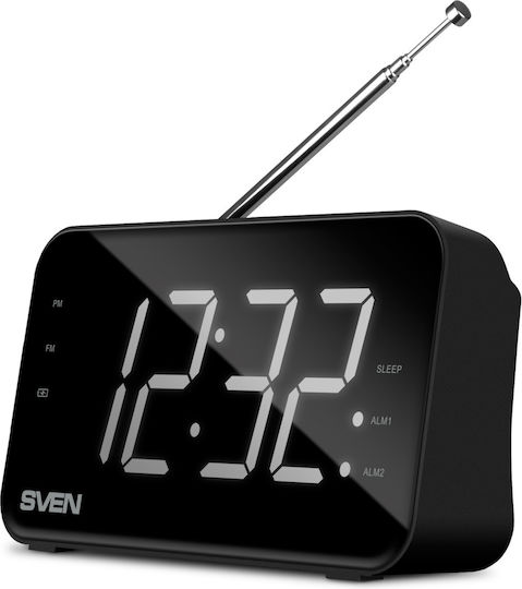 Sven Масов Дигитален Часовник LED с Будилник и Радио Черен SV-20651