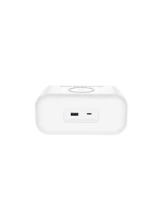 Wiwu Wiwu Επιτραπέζιο Digital Ρολόι LED Πλαστικό με Ξυπνητήρι & Kabelloses Aufladen Weiß Wi-W015