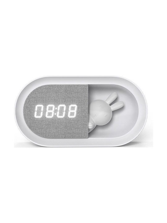 Alarm Clock Led Bunny Night Light Pure Fnl-05 Ingrid White Long Forever Light