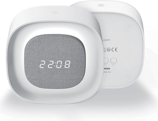 Alarm Clock Night Light Led Pure Fnl-03 Bjorn White Square Forever Light