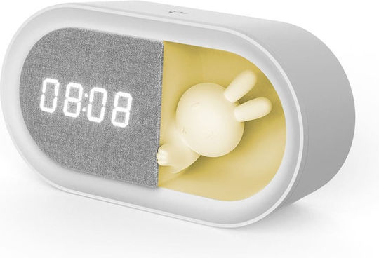 Alarm Clock Led Bunny Night Light Pure Fnl-05 Ingrid White Long Forever Light