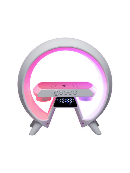 ikonka Ceas Digital de Masă cu Alarmă, Radio și Încărcare Wireless Alb KX3384