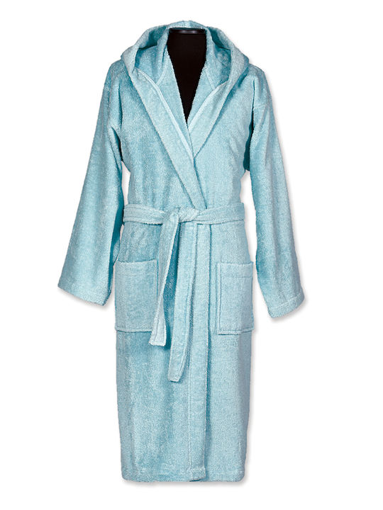 Nef-Nef Homeware Comfort Bathrobe with Hood Aqua 450gr/m²