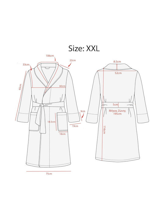 Das Home Happy 1456 Bathrobe with Collar Yellow 430gr/m²