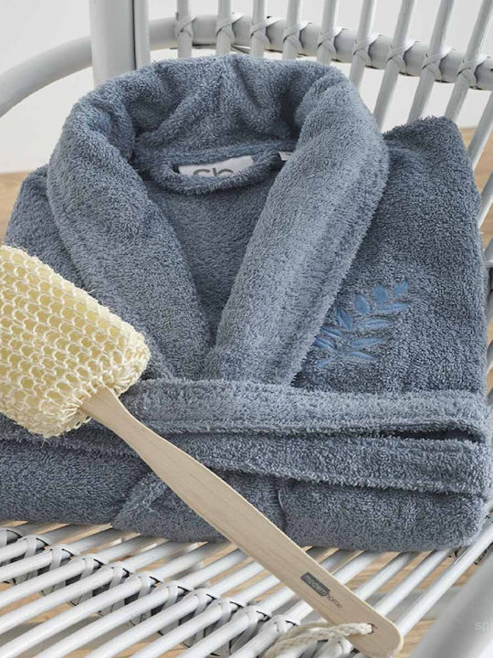 SB Home Primus Bademantel mit Kragen Sky Blue 400gr/m²