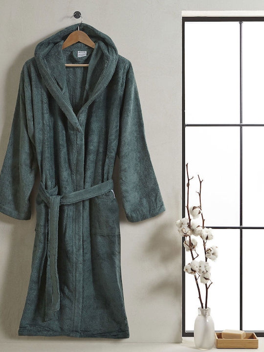 Hauz Bathrobe with Collar Silver Pine 350gr/m²