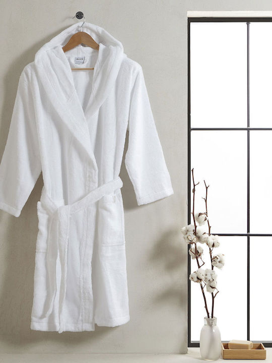 Hauz Bathrobe with Hood Bright White 350gr/m²